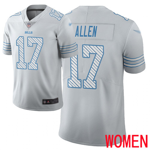 Women Buffalo Bills #17 Josh Allen Limited White City Edition NFL Jersey
